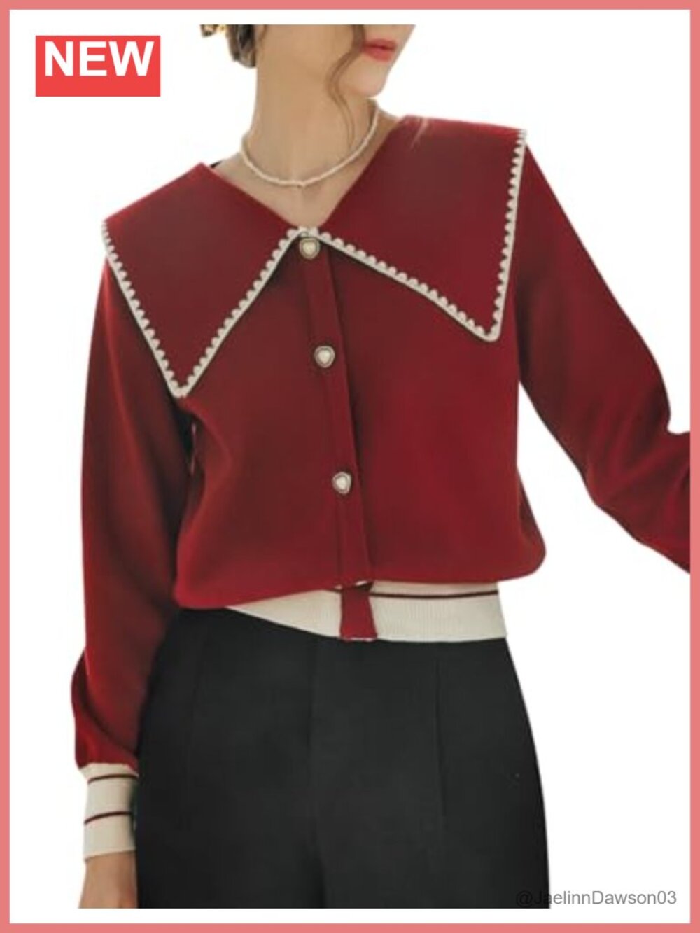 EVAZOU Women's Heart-Button Cardigan Sweater Long Sleeve Turtleneck Fall Winter